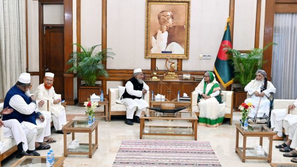 প্রধানমন্ত্রী শেখ হাসিনার সঙ্গে সাক্ষাৎ করেছেন ৯টি রাজনৈতিক দলের শীর্ষ ১৪ জন নেতার একটি প্রতিনিধিদল।