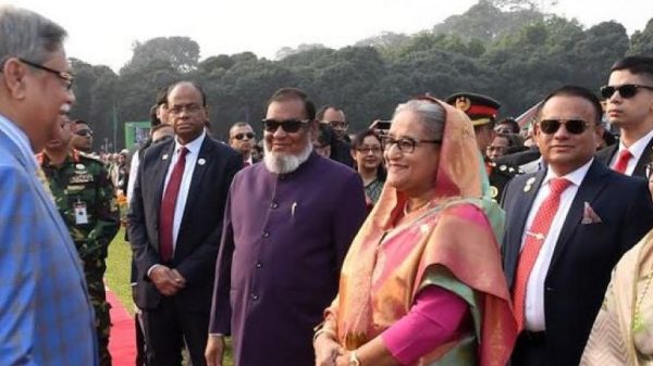 বঙ্গভবনে সংবর্ধনা অনুষ্ঠানে রাষ্ট্রপতি ও প্রধানমন্ত্রী