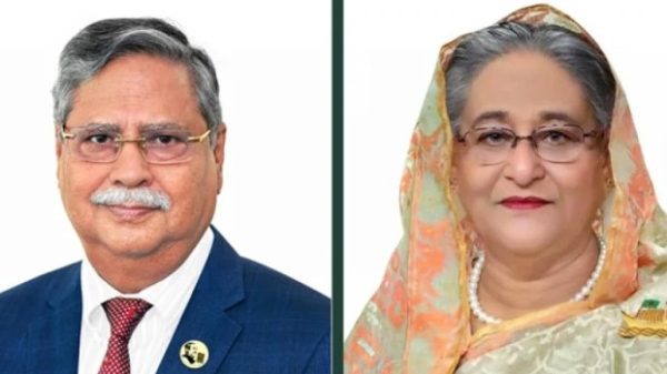 রাষ্ট্রপতি মো. সাহাবুদ্দিন ও প্রধানমন্ত্রী শেখ হাসিনা।