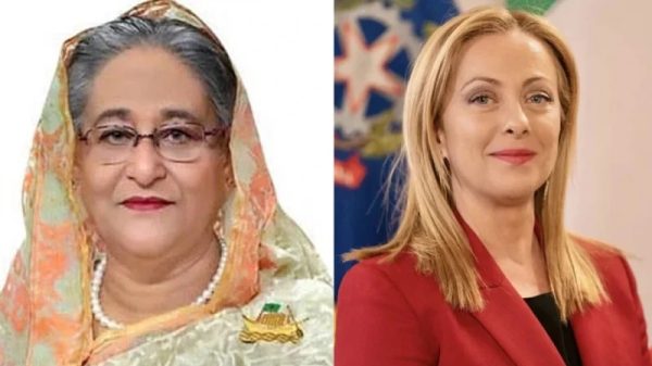 শেখ হাসিনা ও জর্জিয়া মেলোনি